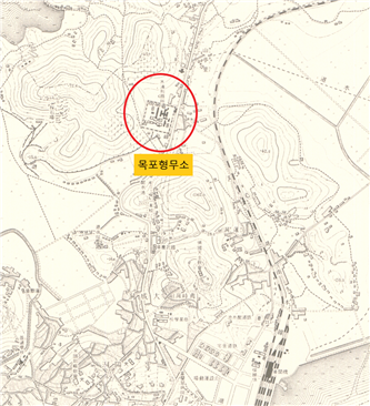 1932년 지도에 보이는 목포형무소